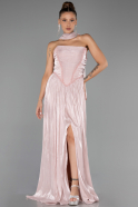 Robe de Soirée Longue Mousseline Poudre ABU6531