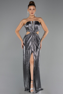 Robe de Soirée Longue Anthracite ABU6127