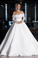 Robes de Mariage Longue Satin Blanc ABG197