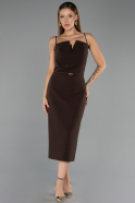 Robe de Cérémonie Midi Brun ABK2687