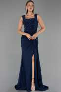 Robe de Soirée Longue Bleu Marine ABU6552