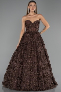 Robe de Soirée Longue Brun ABU6408