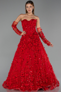 Robe de Soirée Longue Rouge ABU5658