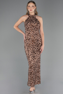 Robe de Soirée Longue Dantelle Cuivre ABU6578