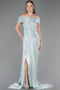 Robe de Soirée Longue Mousseline Menthe ABU6581