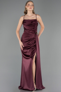 Robe de Soirée Longue Satin Couleur Cerise ABU6584