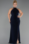 Robe de Soirée Grande Taille Longue Bleu Marine ABU6539