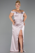 Robe De Soirée Grande Taille Longue Satin Vison ABU6577
