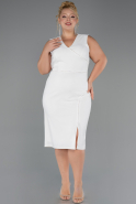 Robe De Fête Grande Taille Midi Blanc ABK2690