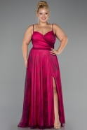 Robe De Graduation Grande Taille Longue Fushia ABU6558