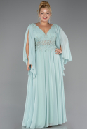 Robe Grande Taille Longue Mousseline Menthe ABU4638