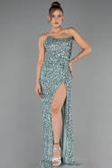 Robe de Soirée Longue Squameuse Menthe ABU6218