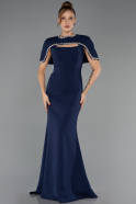 Robe Queue de Poisson Longue Bleu Marine ABU6591