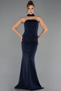 Robe Queue de Poisson Longue Bleu Marine ABU6575