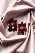 Boucle d'Oreille Rouge Bordeaux DF1061