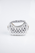 Sac de Soirée Luxe Cuir Argent KC410