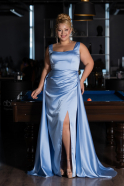 Robe Grande Taille Longue Satin Bleu clair ABU6576