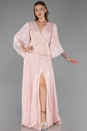 Robe De Soirée Grande Taille Longue Mousseline Poudre ABU6619