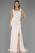 Robe de Soirée Longue Beige ABU6552