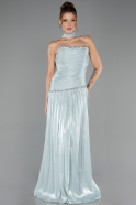 Robe de Soirée Longue Mousseline Menthe ABU6644