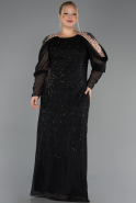 Robe Grande Taille Longue Noir ABU6658