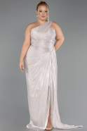 Robe De Soirée Grande Taille Longue Mousseline Vison ABU6631