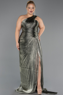 Robe de Soirée Grande Taille Longue Mousseline Kaki ABU6631