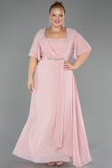 Robe de Soirée Grande Taille Longue Mousseline Poudre ABU6663