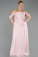 Robe De Soirée Grande Taille Longue Mousseline Poudre ABU6603