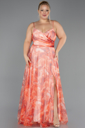 Robe De Graduation Grande Taille Longue Orange ABU6558