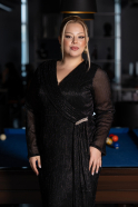 Robe De Soirée Grande Taille Longue Noir ABU6609