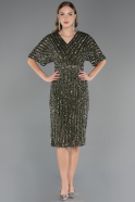 Robe De Invitation Grande Taille Midi Kaki ABK2704