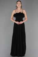 Robe de Soirée Longue Mousseline Noir ABU4866