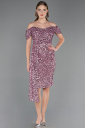 Robe De Invitation Grande Taille Midi Poudre ABK2534