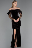 Robe de Soirée Longue Velours Brun ABU6668