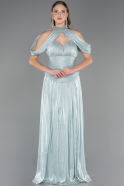 Robe de Soirée Longue Mousseline Menthe ABU6640