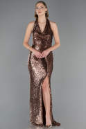 Robe de Soirée Longue Cuivre ABU6680
