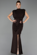Robe de Soirée Grande Taille Longue Brun ABU6690