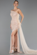 Robe de Soirée Longue Pierreux Or ABU6691