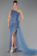Robe de Soirée Longue Pierreux Indigo ABU6691