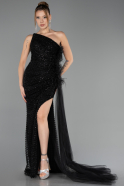 Robe de Soirée Longue Pierreux Noir ABU6691