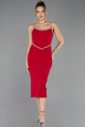 Robe de Cérémonie Midi Rouge ABK2702