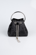 Sac de Soirée Satin Noir V433