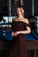 Robe de Soirée Longue Brun ABU6696