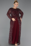 Robe Grande Taille Longue Squameuse Rouge Bordeaux ABU6724