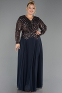 Robe De Soirée Grande Taille Longue Mousseline Anthracite ABU6727