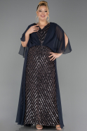 Robe de Soirée Grande Taille Longue Squameuse Anthracite ABU6729