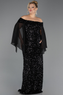 Robe De Soirée Grande Taille Longue Noir ABU6687