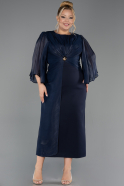 Robe De Invitation Grande Taille Midi Bleu Marine ABK2712