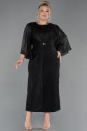 Robe De Invitation Grande Taille Midi Noir ABK2712